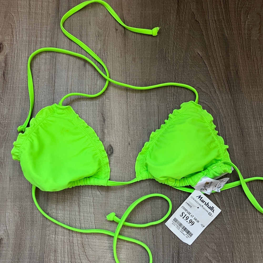 Women Neon Green Bikini Top